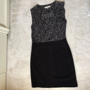 Ann Taylor LOFT Sleeveless Black and Gray Dress
